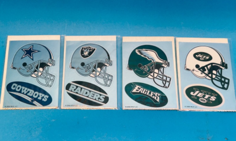 Photo 1 of 811258…4 chrome football vending decals in plastic sleeves 