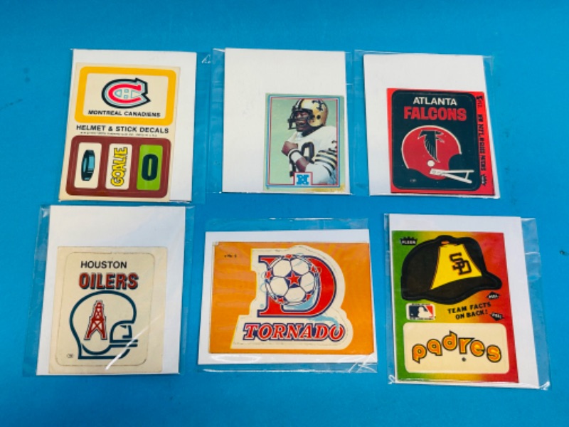 Photo 1 of 811269…vintage sports vending decals in plastic sleeves 