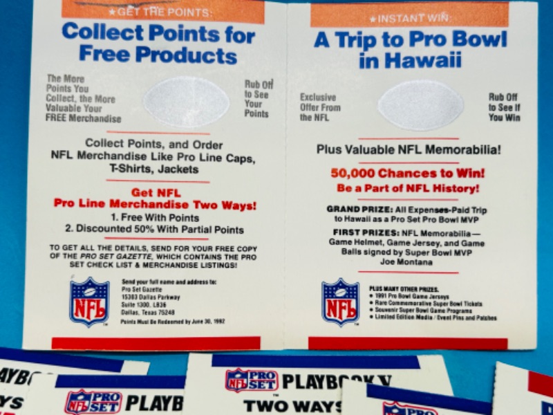 Photo 2 of 811261…vintage unscratched NFL Pro set playbooks scratch off game cards 