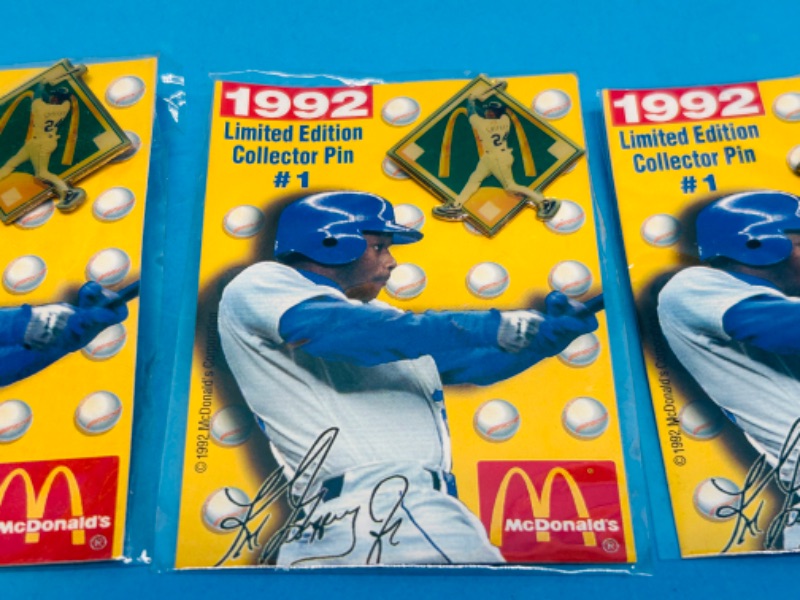 Photo 3 of 811264…4 sealed McDonald’s 1992 Ken Griffey Jr. collector pins 