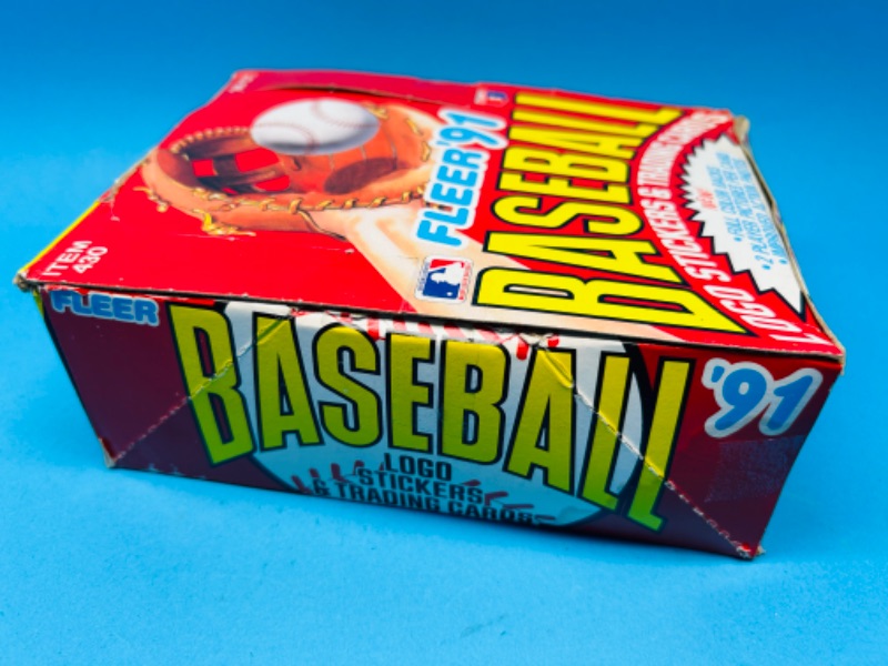 Photo 2 of 811277…36 sealed packs/box unsealed 1991 fleer baseball logo stickers and cards 