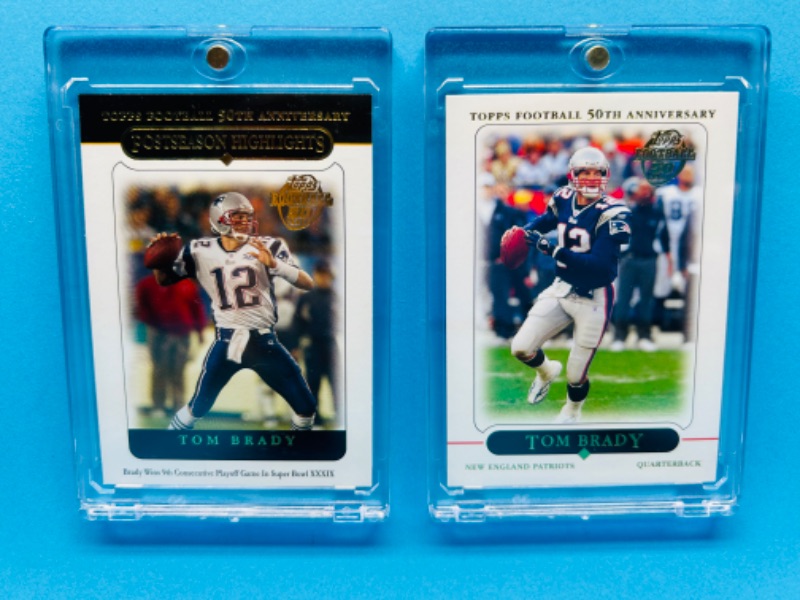 Photo 1 of 811279… Tom Brady Topps 50th anniversary cards 10 and 360 in hard plastic cases 