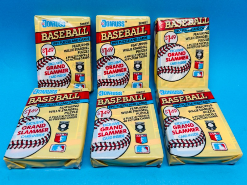 Photo 2 of 811284…6 sealed  Donruss 1991 baseball puzzle and card packs