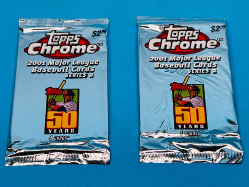 Photo 1 of 811294…sealed Topps Chrome 2001 baseball card packs series 2