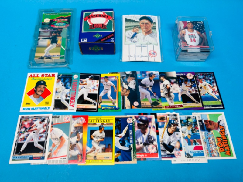 Photo 1 of 811299…Don Mattingly , Lou Gehrig postcards, and sports cards sets