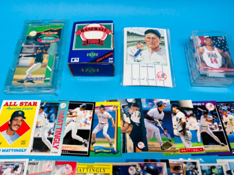 Photo 3 of 811299…Don Mattingly , Lou Gehrig postcards, and sports cards sets