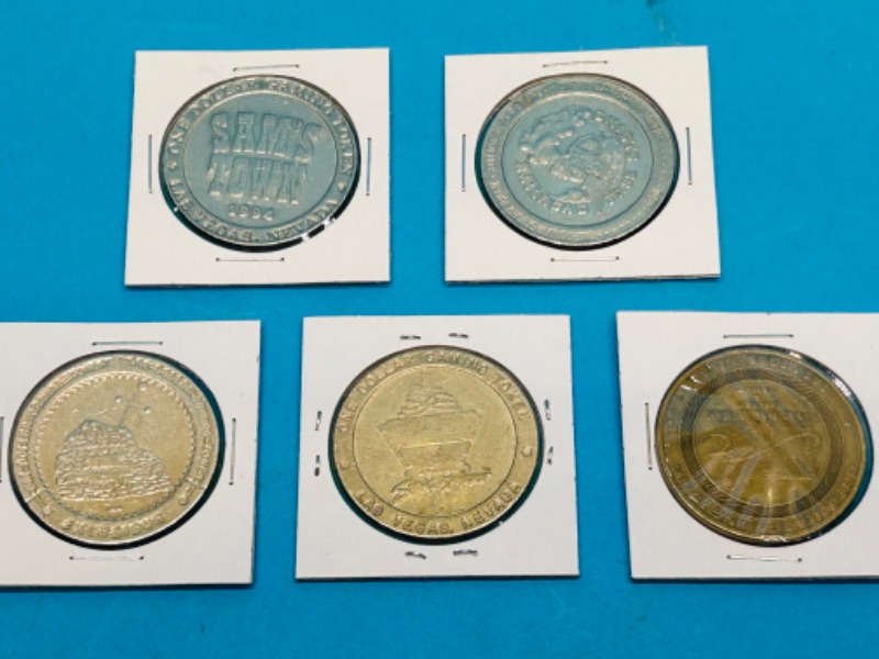 Photo 1 of 811339…5 circulated casino gaming tokens 