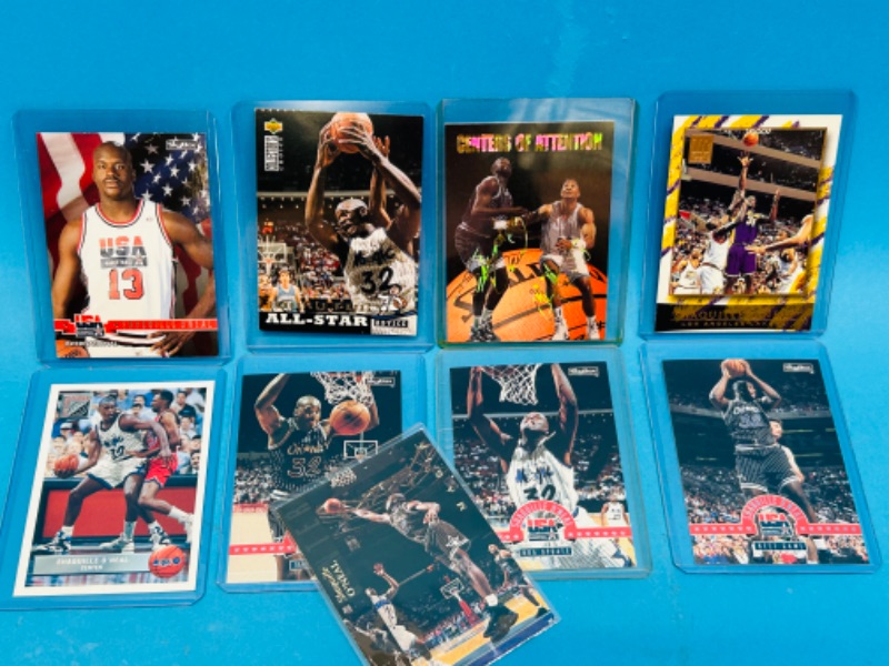 Photo 1 of 811344…9 Shaquille O’Neal cards in plastic sleeves 