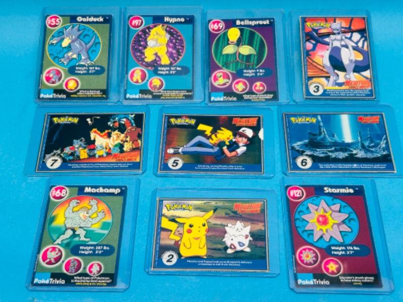 Photo 1 of 811345…10 Pokémon trivia cards in hard  plastic sleeves 