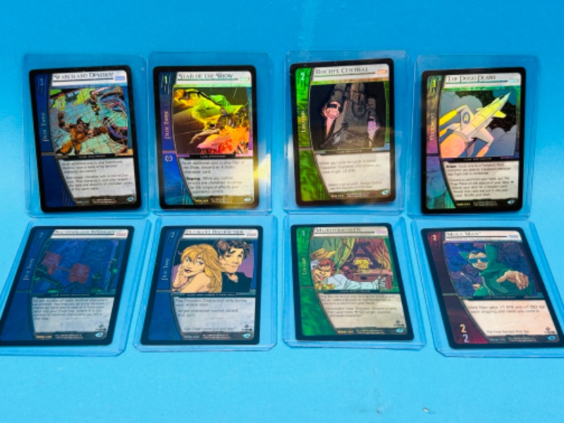 Photo 1 of 811347…8 holo marvel VS System cards in hard plastic sleeves 