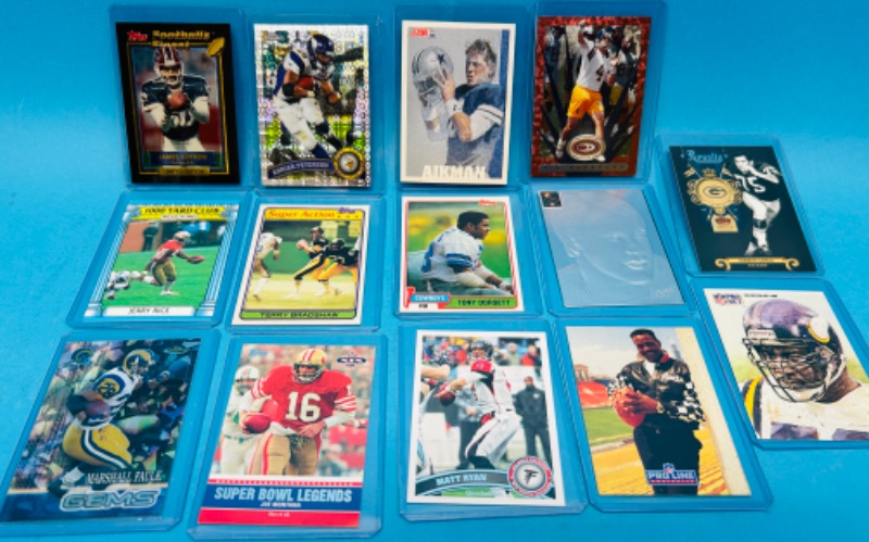 Photo 1 of 811367…14 collectible football cards in hard plastic sleeves 