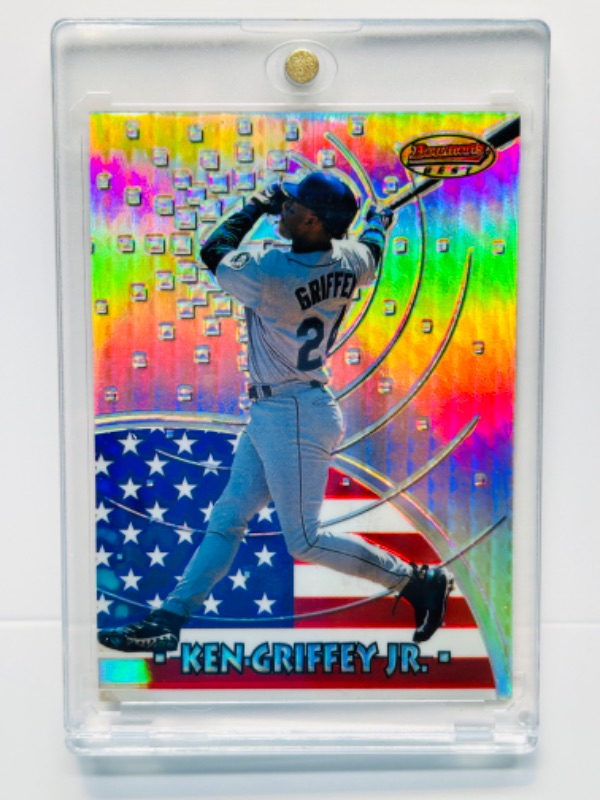 Photo 1 of 811376…Bowman’s best Ken Griffey Jr. refractor card  in hard plastic case