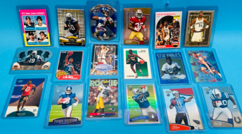 Photo 1 of 811384…Rookie sports cards in hard plastic sleeves 