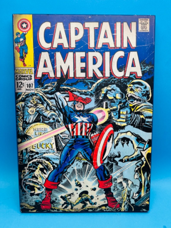 Photo 2 of 811385…19 x 13” captain America wall hanging 