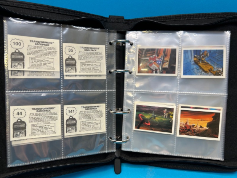 Photo 11 of 811388…60 vintage 1986 transformers backpack stickers in binder 