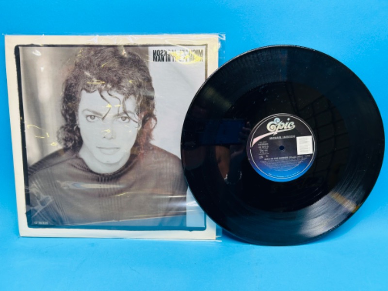 Photo 1 of 811392…Michael Jackson man in the Mirror vinyl record 33 rpm in plastic sleeve 