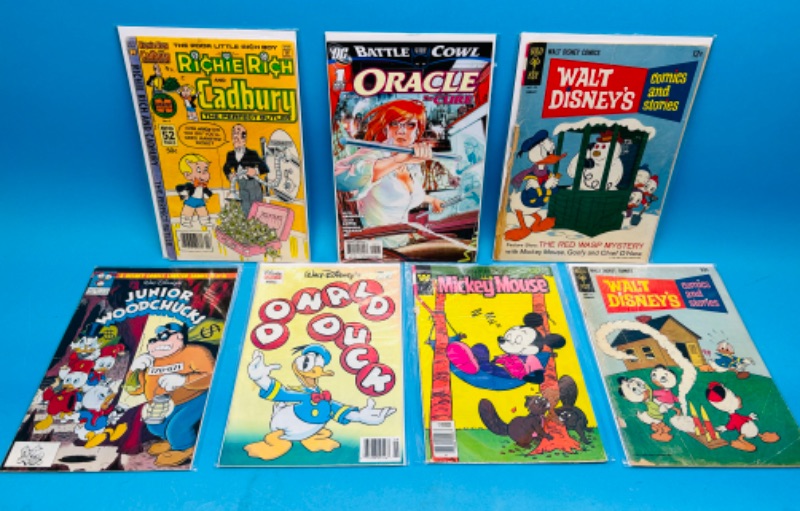 Photo 1 of 811404…damage- older comics with rips, stains, and more wear in plastic sleeves 