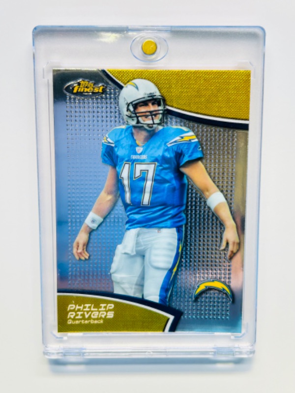 Photo 1 of 811408…topps finest Philip rivers refractor card 65 in hard plastic case