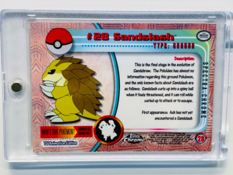 Photo 2 of 811413…topps chrome Pokémon #28 Sandslash card in hard plastic case