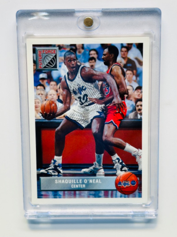 Photo 1 of 811418…future force Shaquille O’Neal rookie card P 43 in hard plastic case