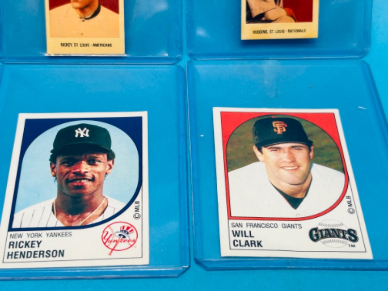 Photo 3 of 811421…3 vintage baseball stickers and Cracker Jack reprint baseball stars in plastic sleeves 