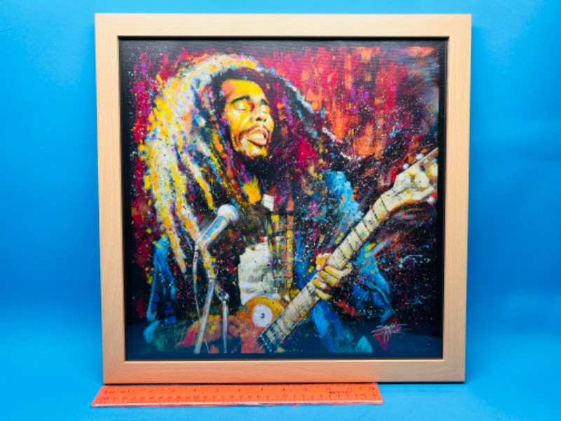 Photo 1 of 811424…17 x 17” Stephen Fishwick art Bob Marley print on canvas 