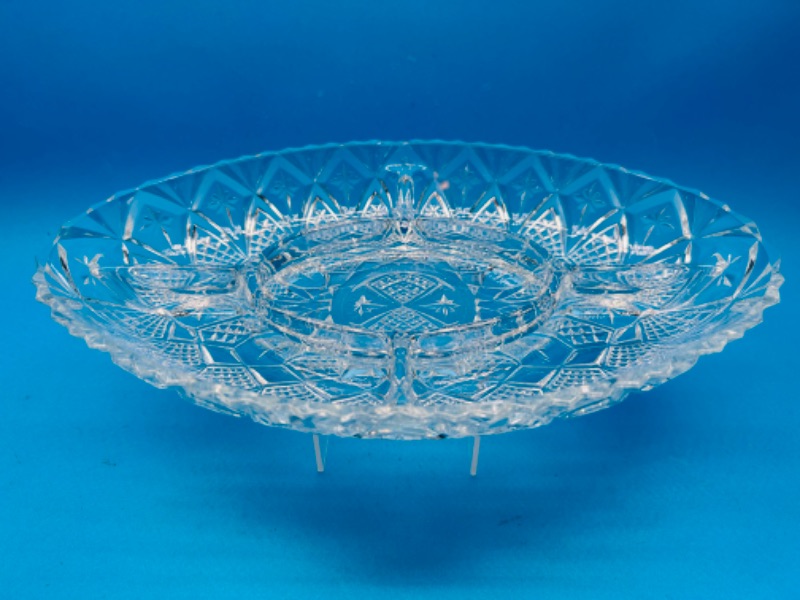 Photo 1 of 811434…12” vintage cut crystal serving dish marked France 