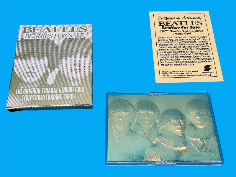 Photo 1 of 811439…Beatles 23K gold sculptured trading card with coa