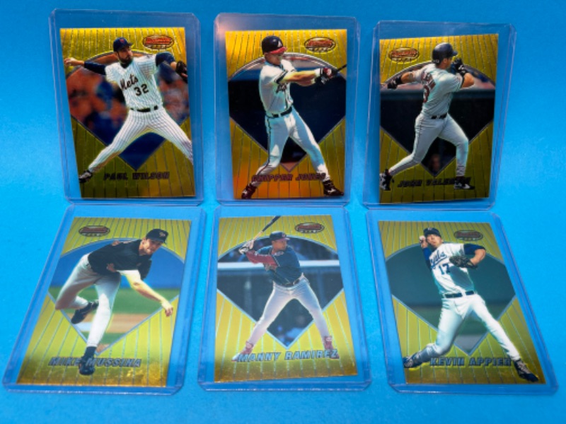 Photo 1 of 811449…6 Bowman’s best gold refractor baseball cards in hard plastic sleeves 