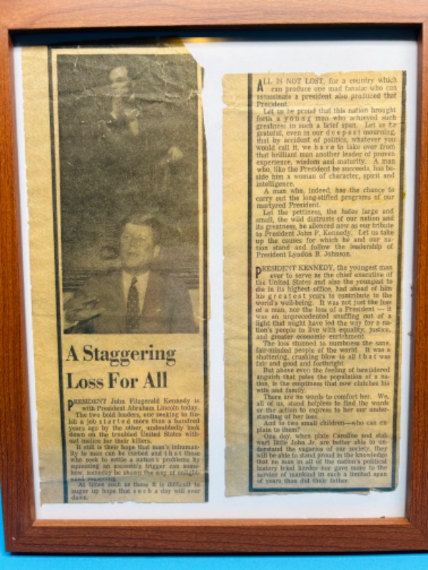 Photo 4 of 811454…framed vintage Star tabloid JFK Jr. and President Kennedy newspaper cutout memorabilia 