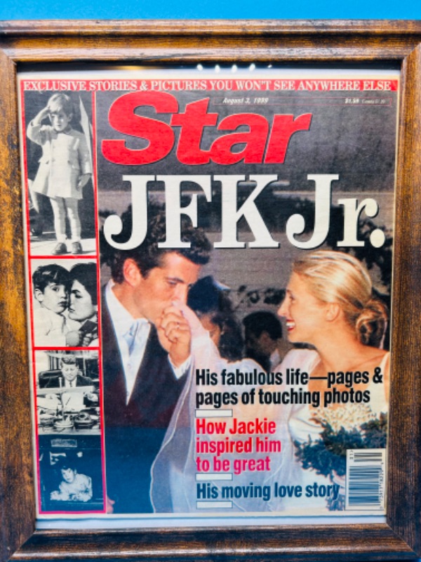 Photo 3 of 811454…framed vintage Star tabloid JFK Jr. and President Kennedy newspaper cutout memorabilia 