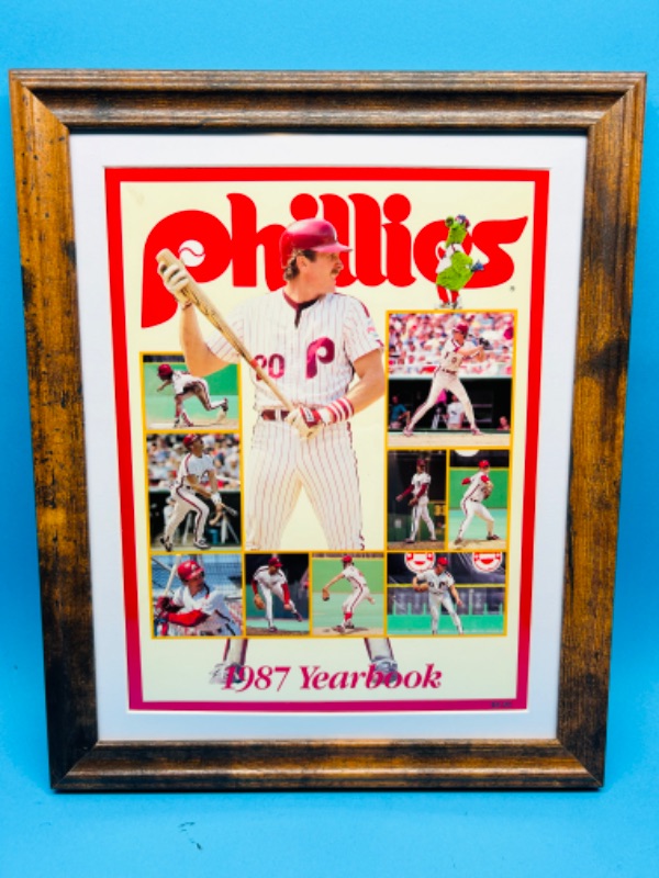 Photo 1 of 811455…framed Phillies 1987 yearbook 