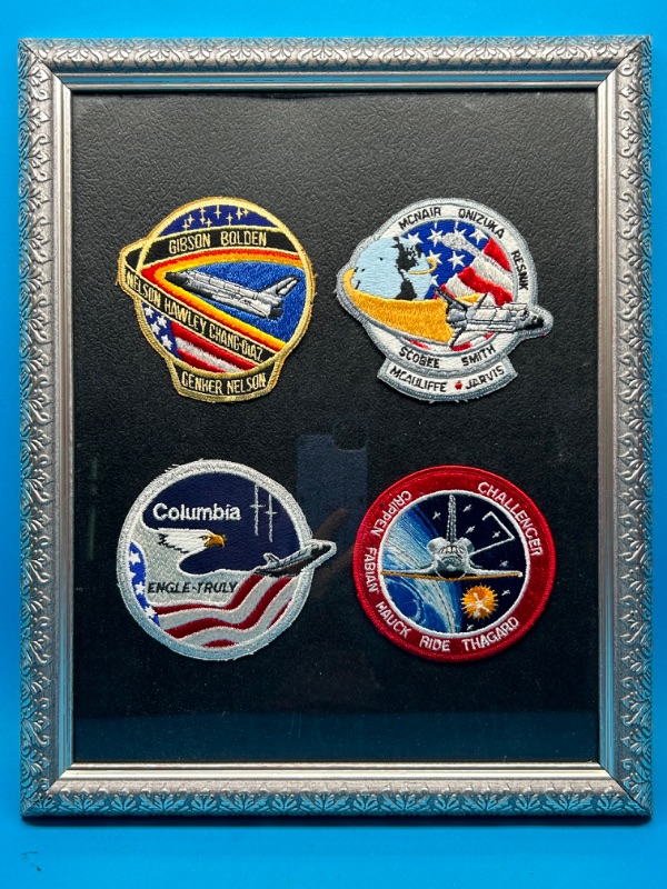 Photo 1 of 811461…4 vintage framed space shuttle patches 