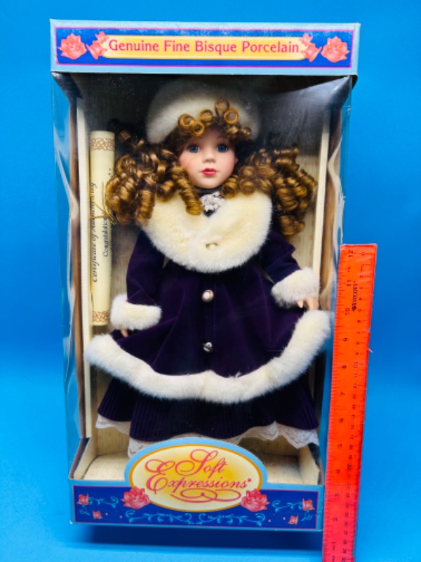 Photo 1 of 811462…large genuine fine bisque porcelain doll with COA 