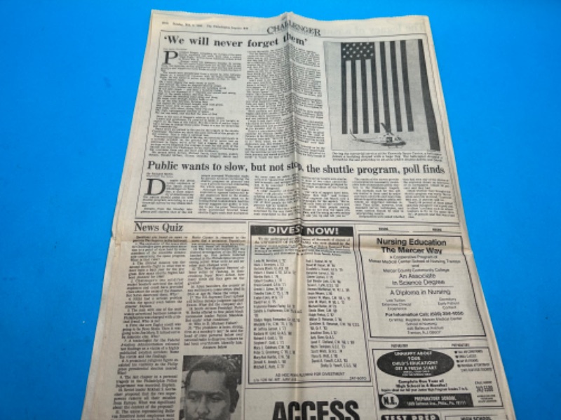 Photo 10 of 811463…1986 the Philadelphia Inquirer Space Shuttle Challenger newspaper article section G - see all photos 