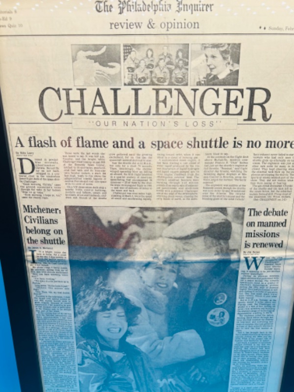 Photo 2 of 811463…1986 the Philadelphia Inquirer Space Shuttle Challenger newspaper article section G - see all photos 