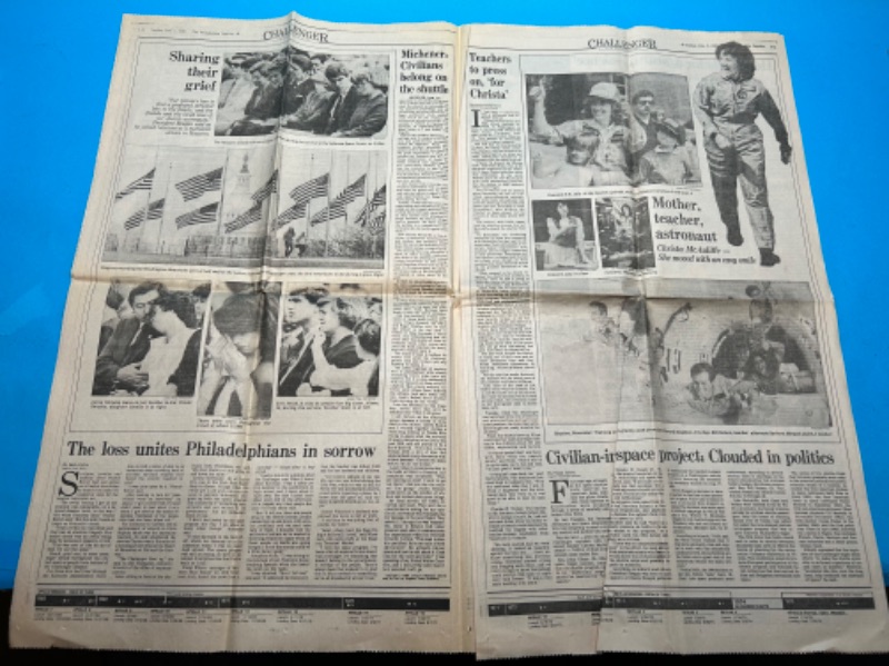 Photo 9 of 811463…1986 the Philadelphia Inquirer Space Shuttle Challenger newspaper article section G - see all photos 