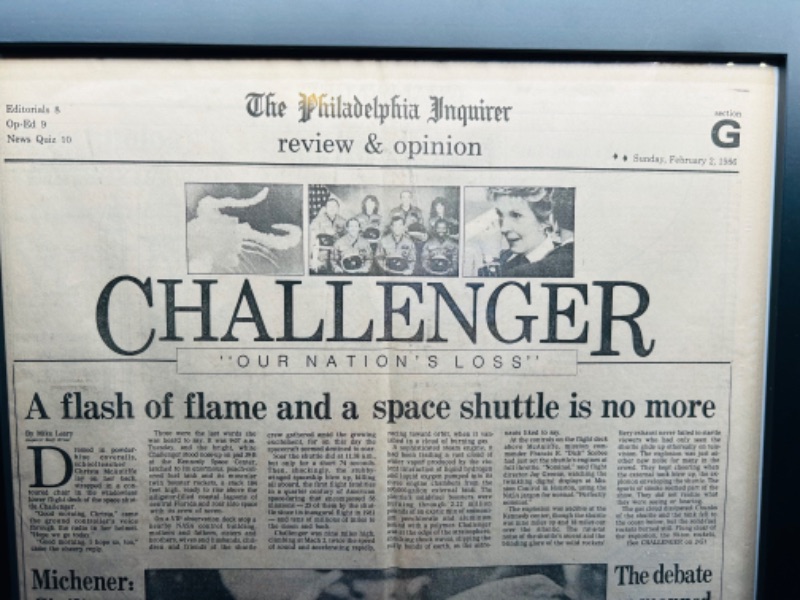 Photo 3 of 811463…1986 the Philadelphia Inquirer Space Shuttle Challenger newspaper article section G - see all photos 