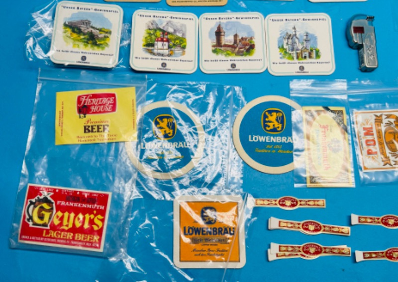 Photo 4 of 811465…vintage beer coasters, labels, lighters, and more