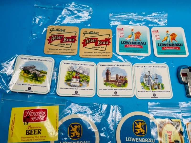 Photo 1 of 811465…vintage beer coasters, labels, lighters, and more