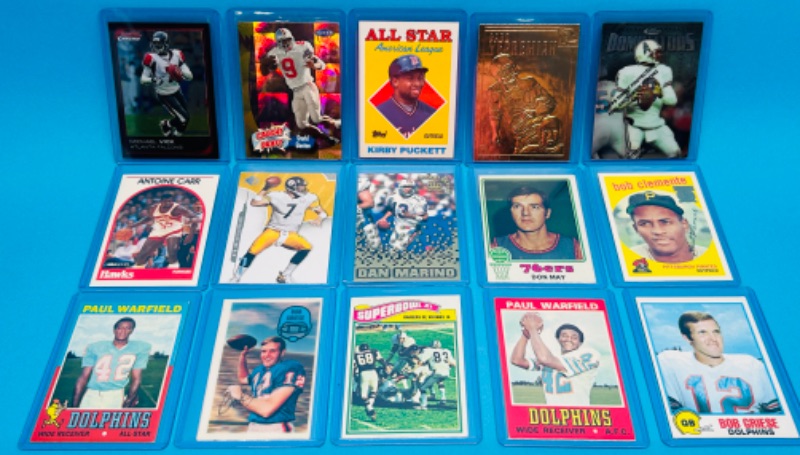 Photo 1 of 811490…15 collectible sports cards  in hard plastic sleeves 