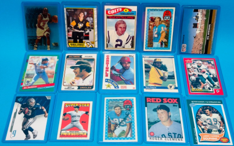 Photo 1 of 811493…15 collectible sports cards  in hard plastic sleeves 