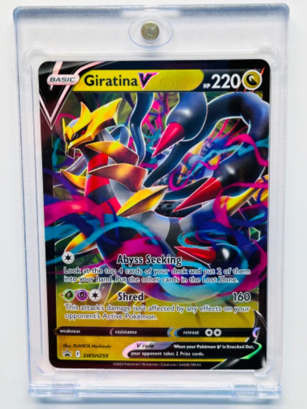 Photo 1 of 811522…Pokémon Giratina  card SWSH259  in hard plastic case 