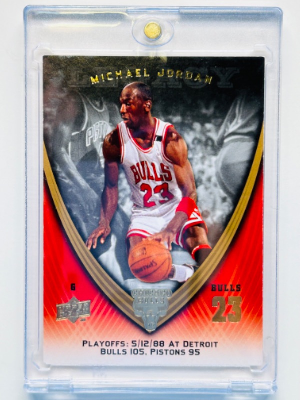 Photo 1 of 811540…upper deck Michael Jordan legacy card 947 in hard plastic case