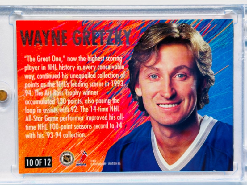 Photo 2 of 811541…fleer ultra Wayne Gretzky all star game card 10  in hard plastic case