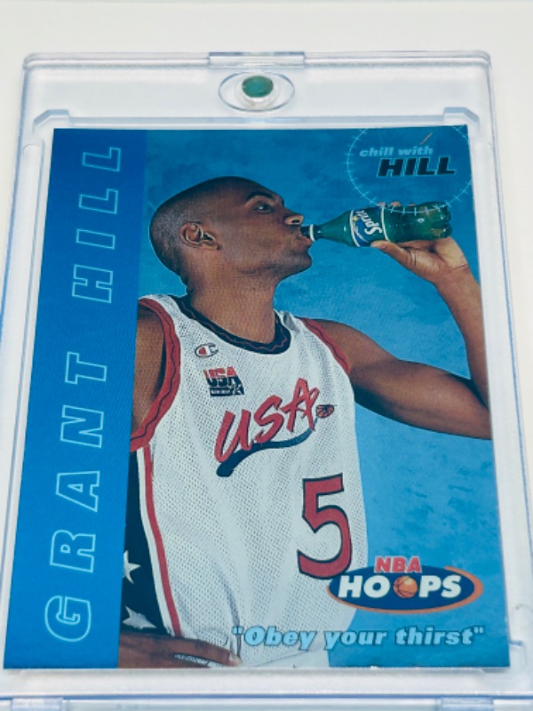 Photo 1 of 811542…NBA Hoops Grant Hill foil card 5  in hard plastic case 