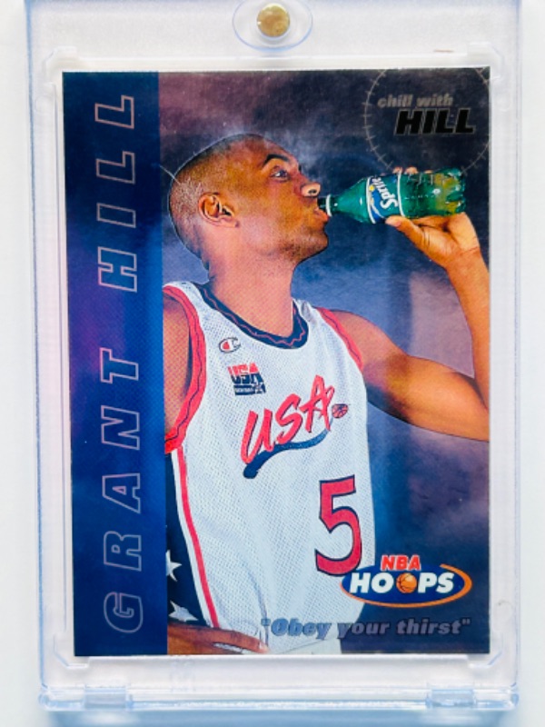 Photo 3 of 811542…NBA Hoops Grant Hill foil card 5  in hard plastic case 