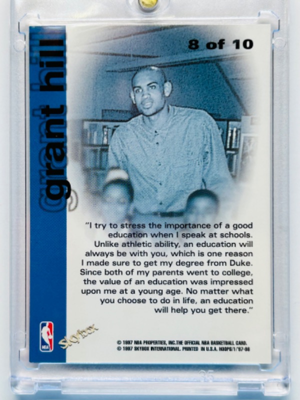 Photo 3 of 811543… NBA Hoops Grant Hill foil card 8! in hard plastic case 