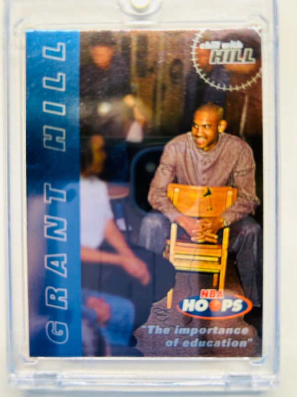 Photo 1 of 811543… NBA Hoops Grant Hill foil card 8! in hard plastic case 