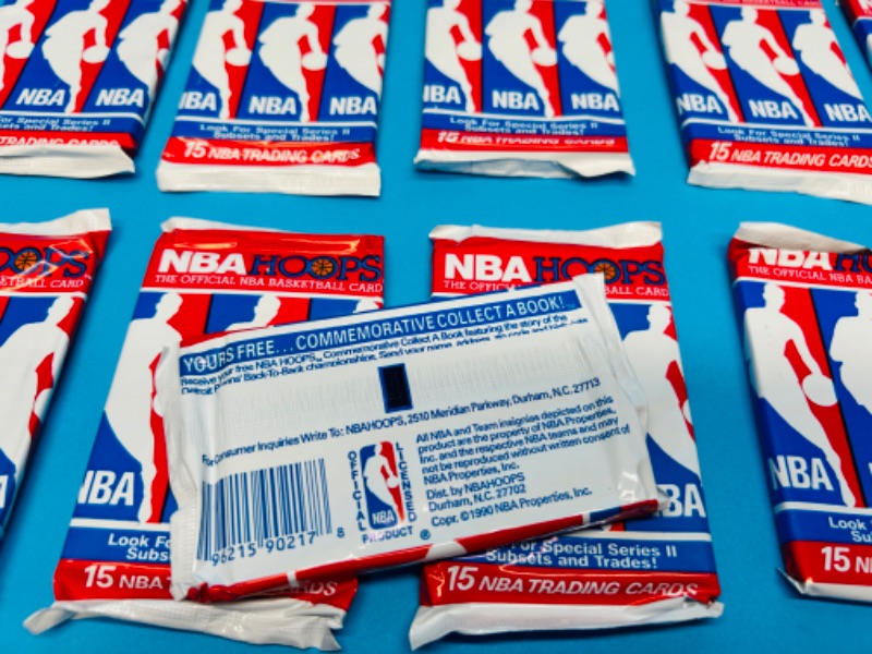 Photo 3 of 811560…15 sealed NBA Hoops basketball card packs 15 in each